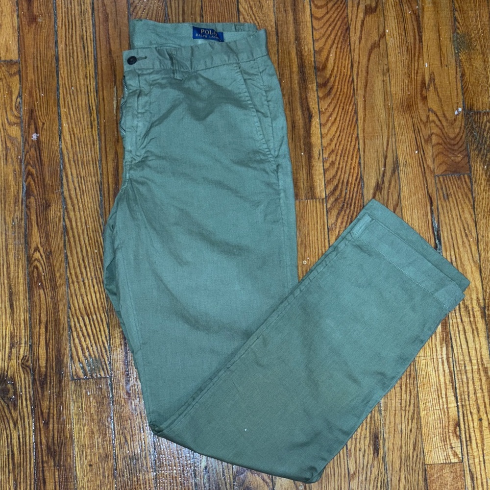 Polo by Ralph Lauren Men's Linen Green Chinos